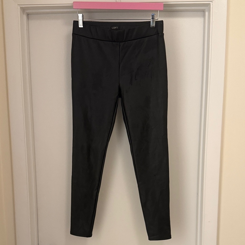 LOFT Black Faux Leather Leggings